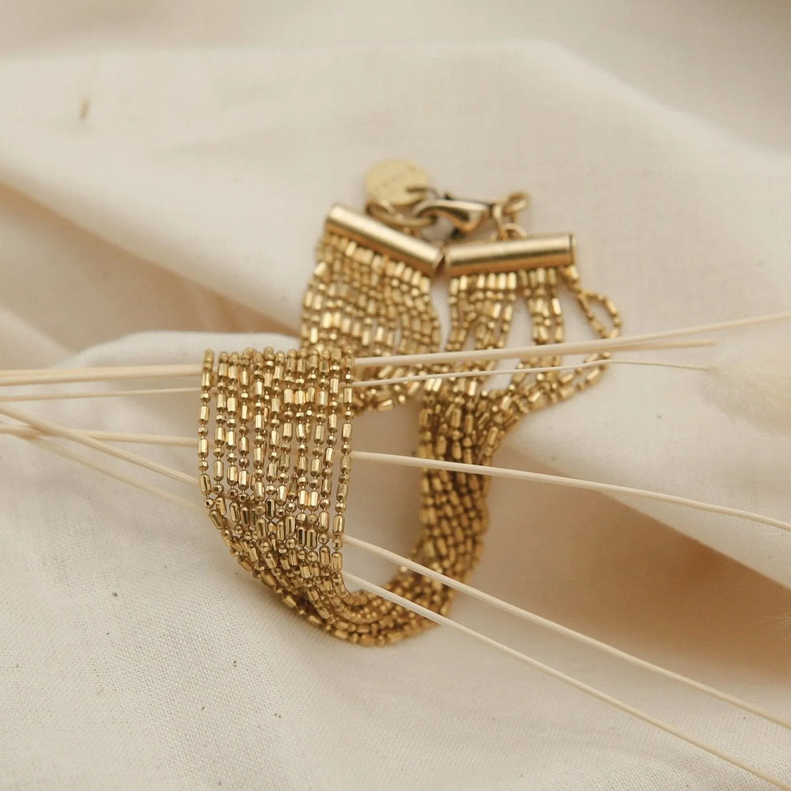 Faceted Multi-Strand Chain Bracelet
