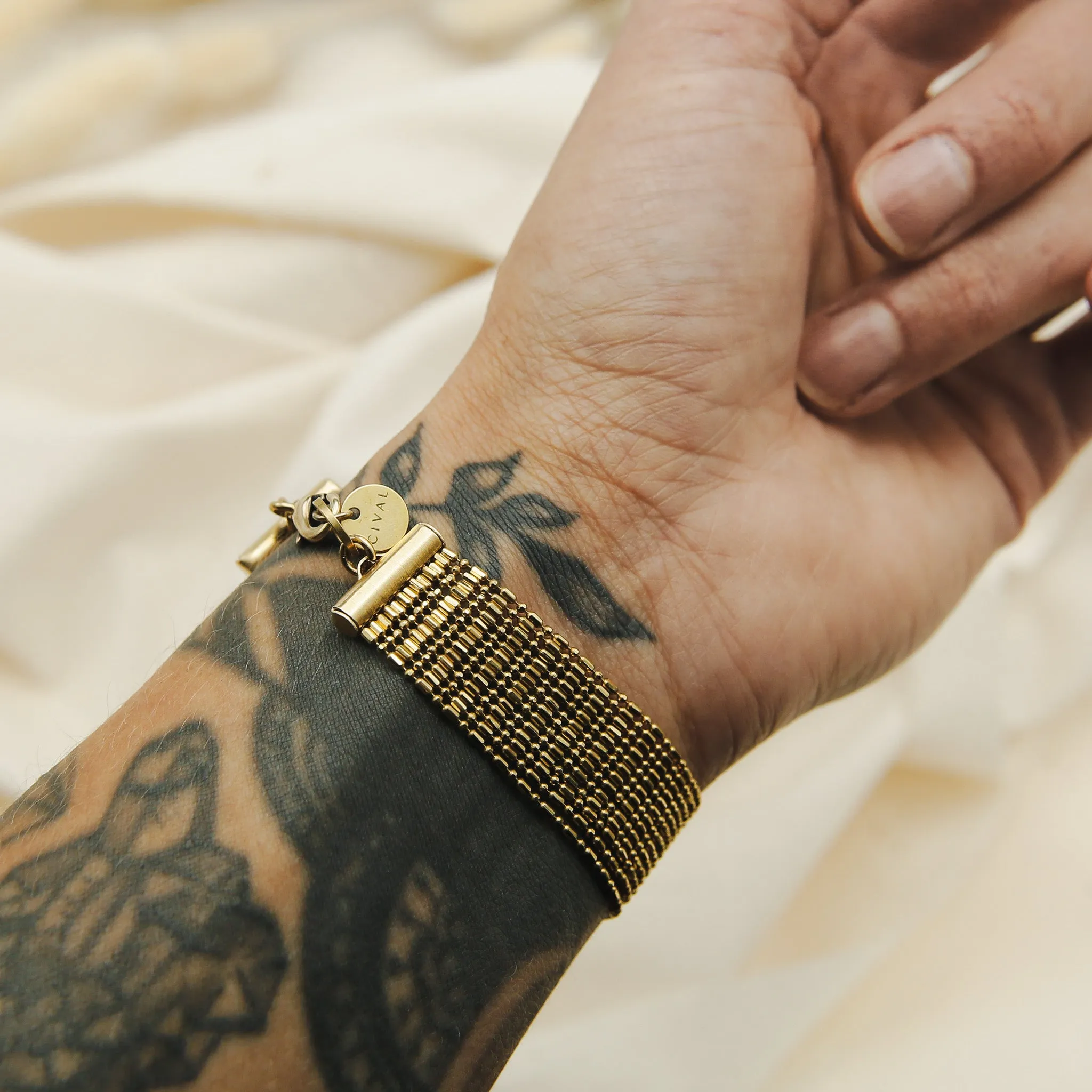 Faceted Multi-Strand Chain Bracelet
