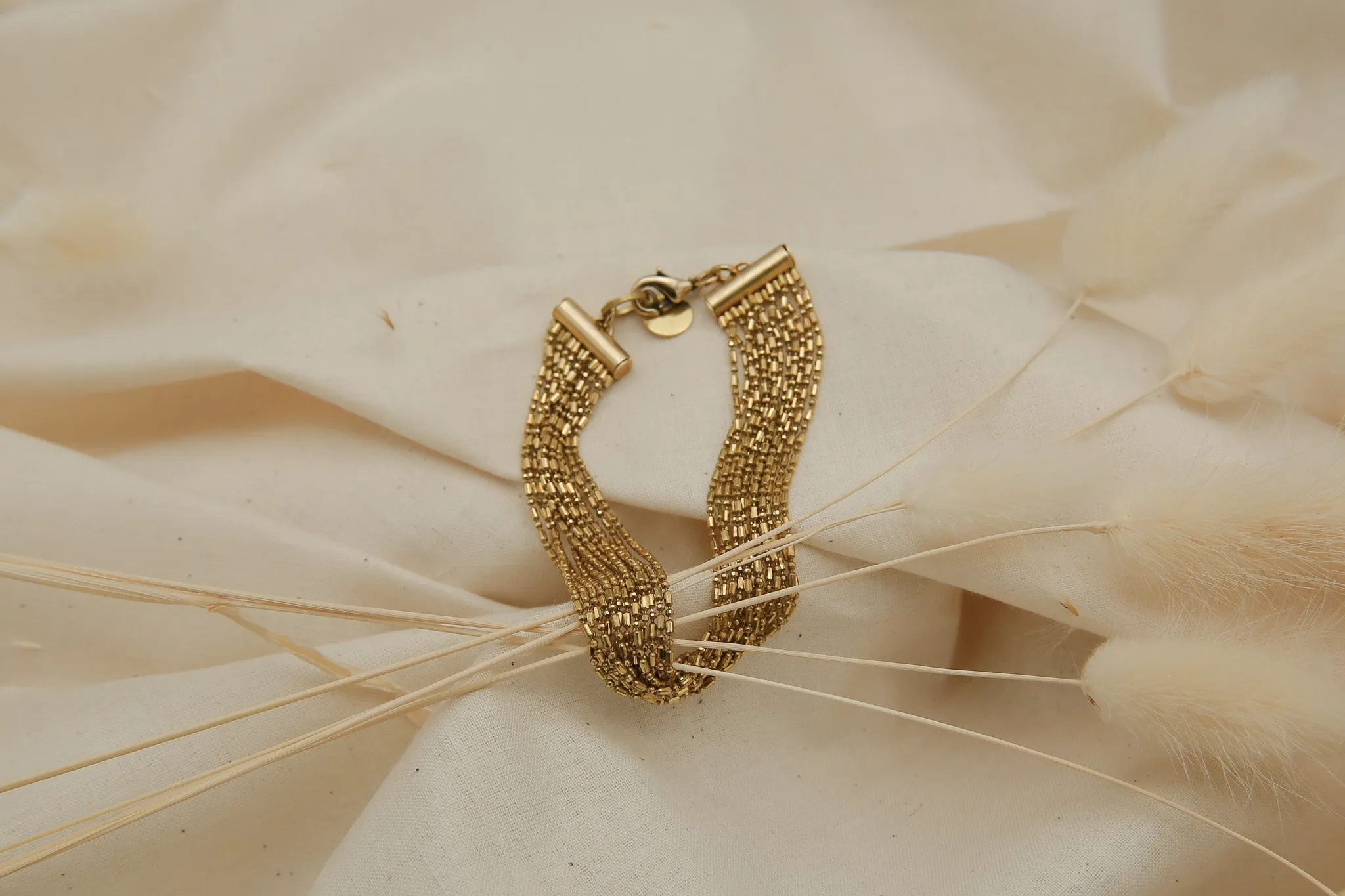 Faceted Multi-Strand Chain Bracelet