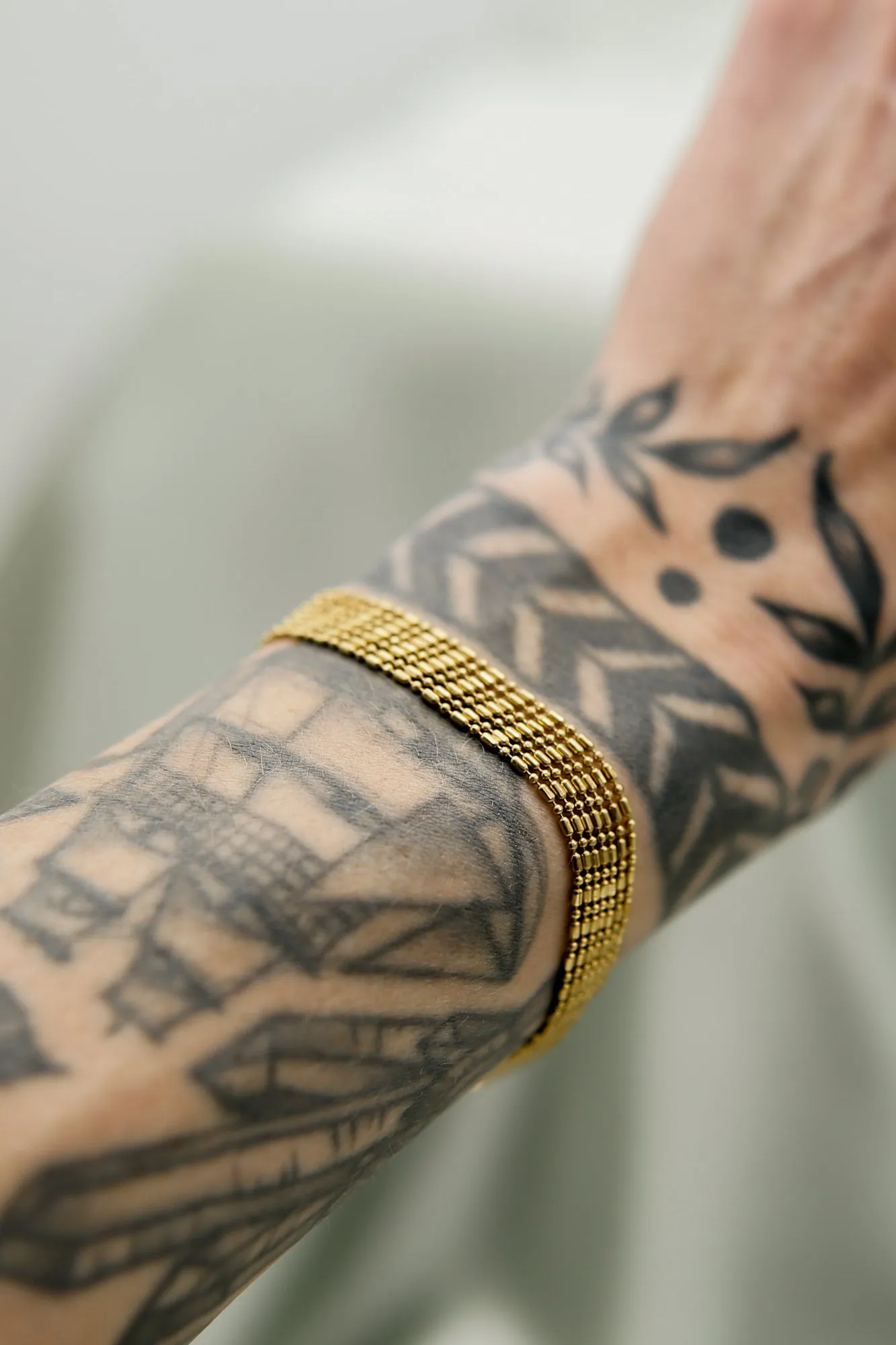 Faceted Multi-Strand Chain Bracelet