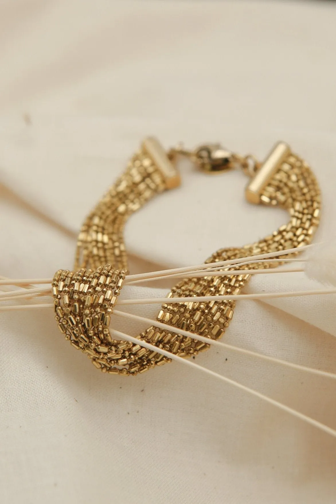 Faceted Multi-Strand Chain Bracelet