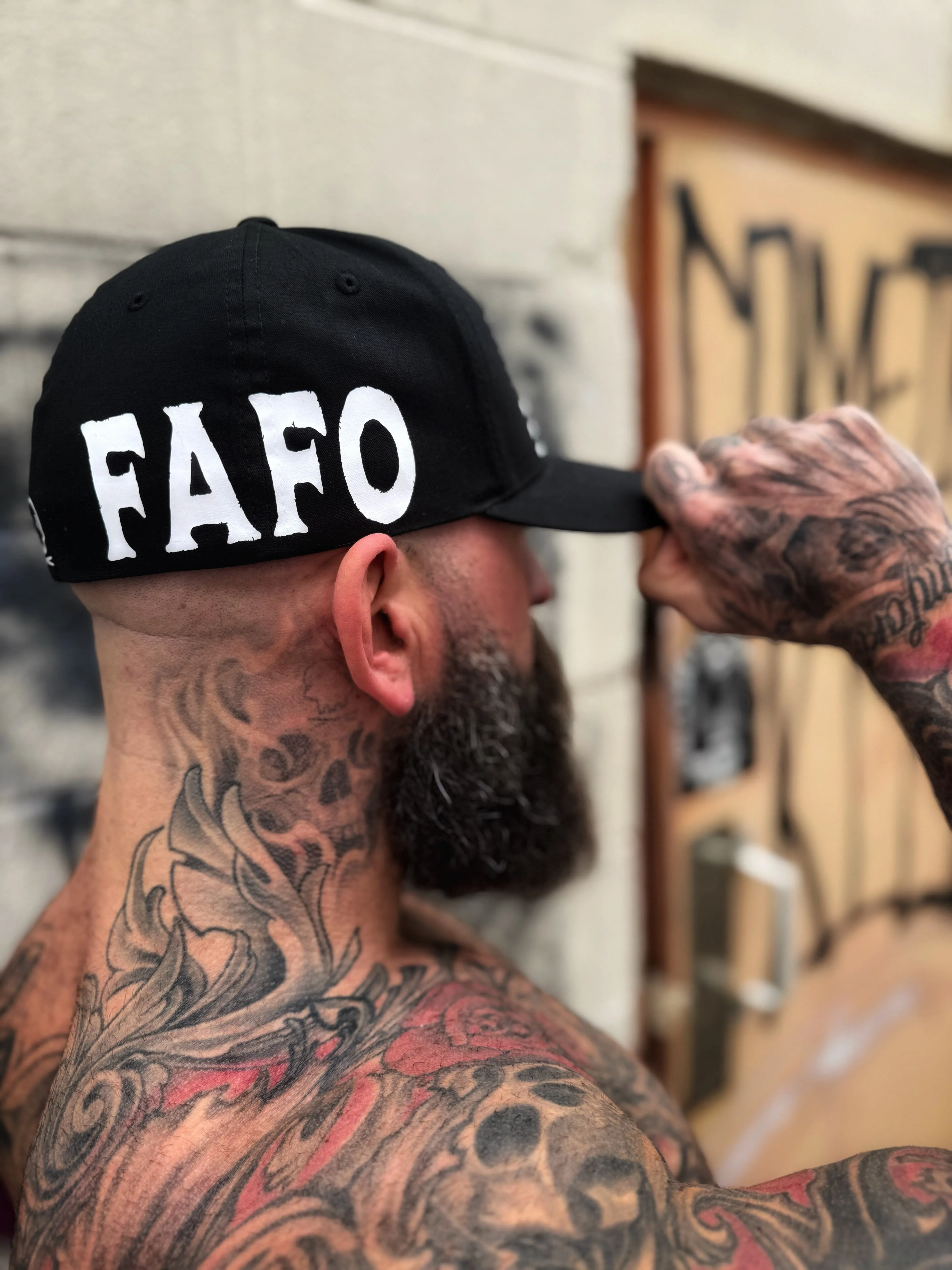 FAFO BLACK FLEXFIT COTTON HAT