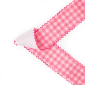 Fall Coral Gingham Moonstitch