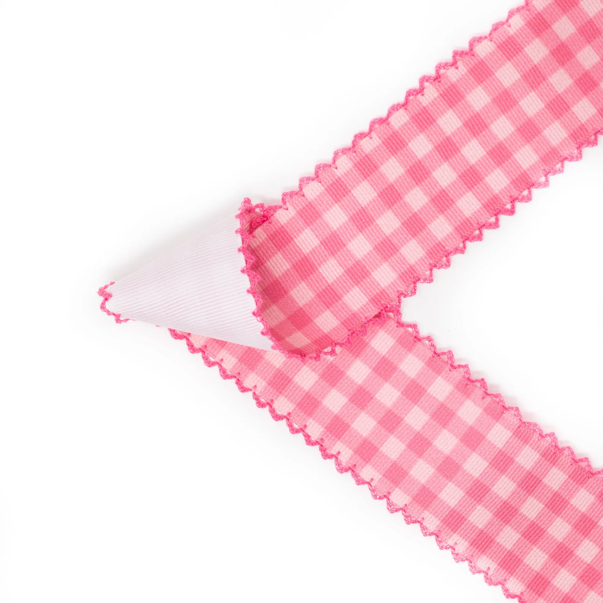 Fall Coral Gingham Moonstitch