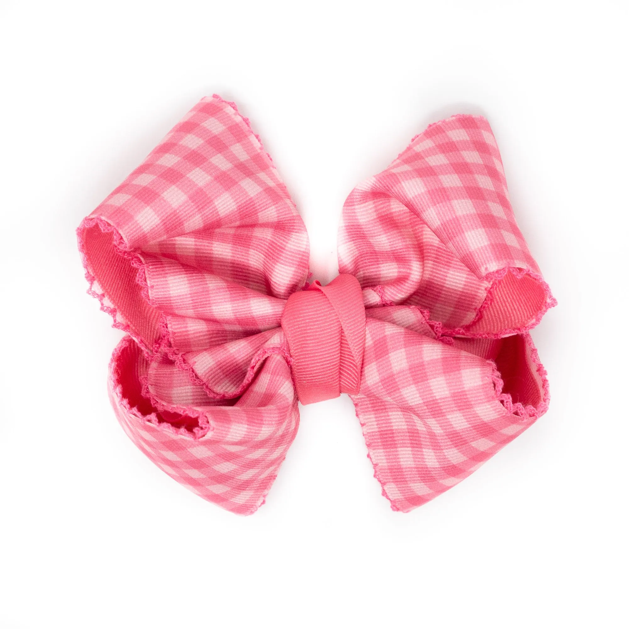 Fall Coral Gingham Moonstitch