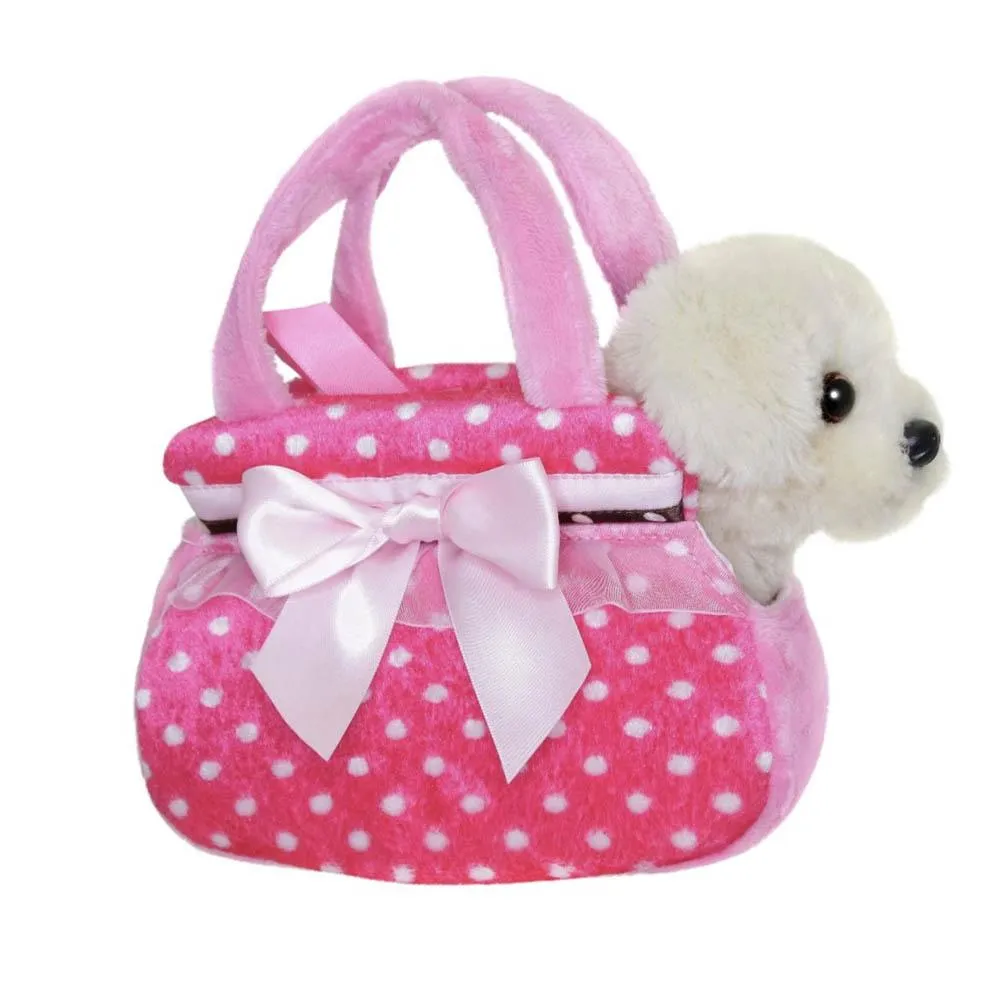 Fancy Pal Lab in Pink Spot Bag