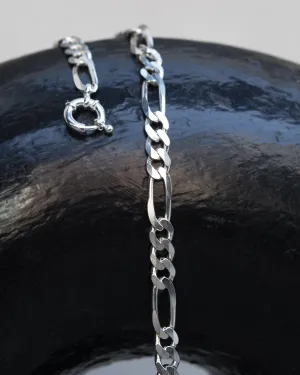 Figaro FG 8.2mm Solid Sterling Silver Necklace