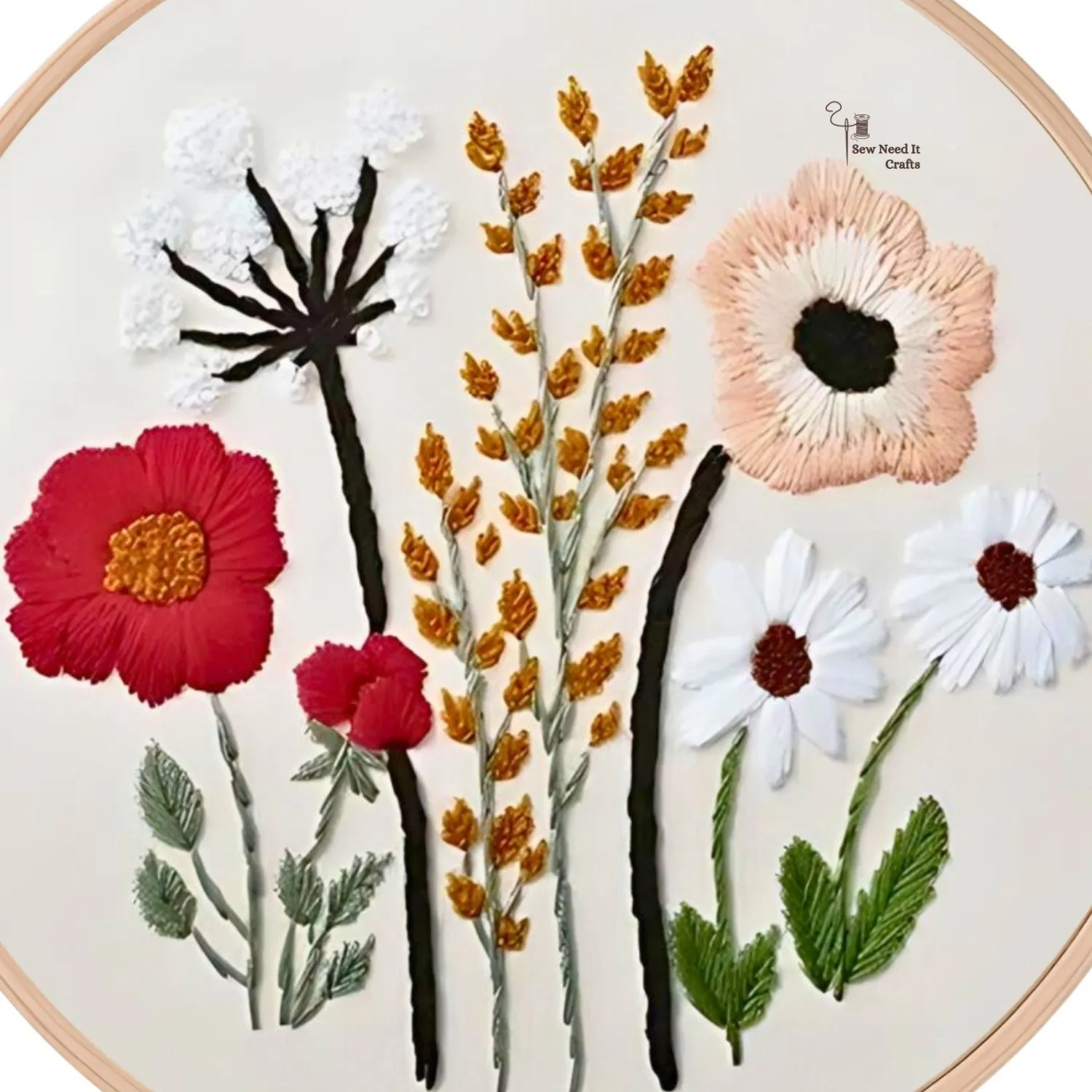 Floral DIY Embroidery Kit Set 1
