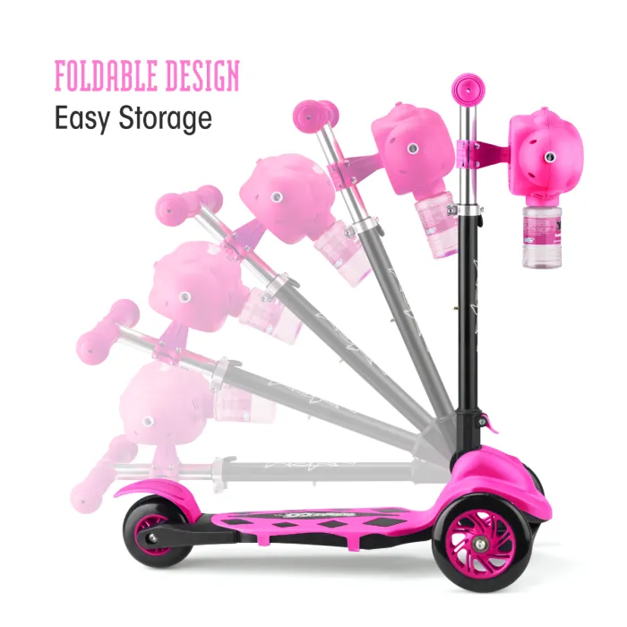 Foldable Bubble Go Tri-Scooter in Pink