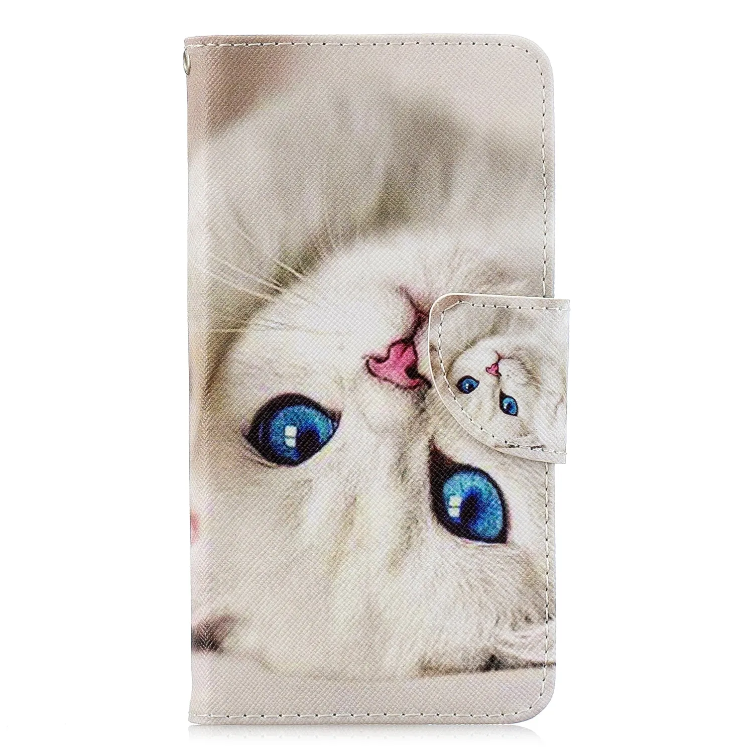 For Redmi Note 8/8 Pro Cellphone Cover Stand Function Wallet Design PU Leather Smartphone Shell Elegant Pattern Printed  Blue eyes cat