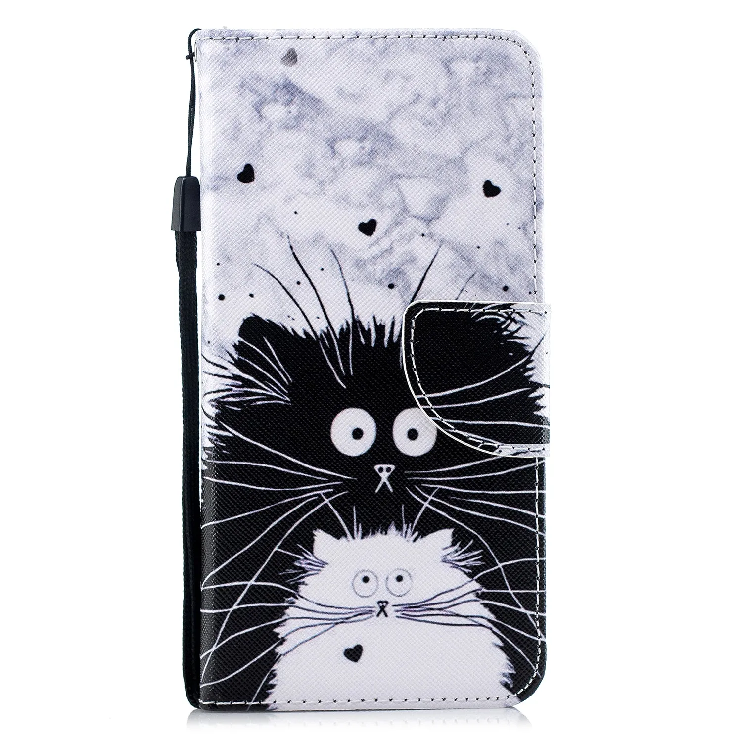 For Redmi Note 8/8 Pro Cellphone Cover Stand Function Wallet Design PU Leather Smartphone Shell Elegant Pattern Printed  Blue eyes cat