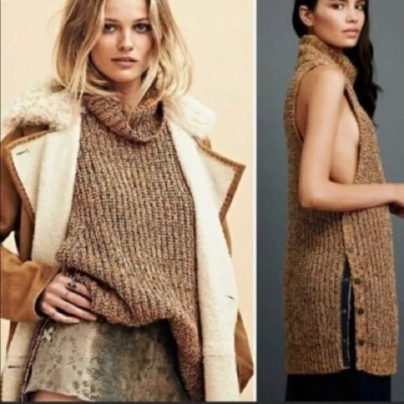 Free People Cowl Neck Valentina Sleeveless Sweater S