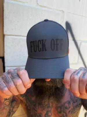 FUCK OFF GREY FLEXFIT HAT