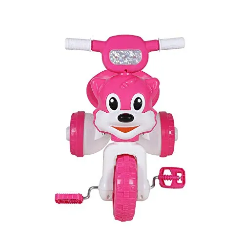Fun Ride Charlie Cat Foldable Tricycles with Music and Lights for Boys and Girls of 2-4 Years (Pink, Weight Upto 18 Kg)