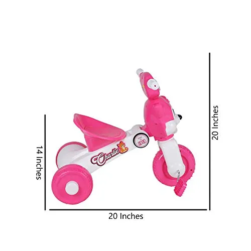 Fun Ride Charlie Cat Foldable Tricycles with Music and Lights for Boys and Girls of 2-4 Years (Pink, Weight Upto 18 Kg)