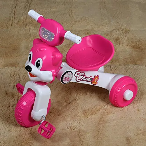 Fun Ride Charlie Cat Foldable Tricycles with Music and Lights for Boys and Girls of 2-4 Years (Pink, Weight Upto 18 Kg)