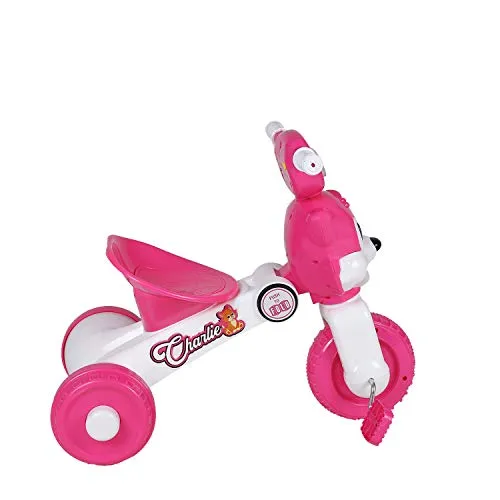 Fun Ride Charlie Cat Foldable Tricycles with Music and Lights for Boys and Girls of 2-4 Years (Pink, Weight Upto 18 Kg)