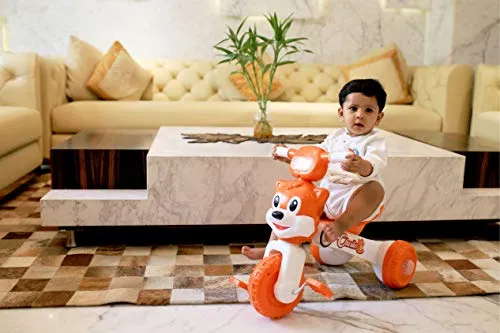 Fun Ride Charlie Cat Foldable Tricycles with Music and Lights for Boys and Girls of 2-4 Years (Pink, Weight Upto 18 Kg)