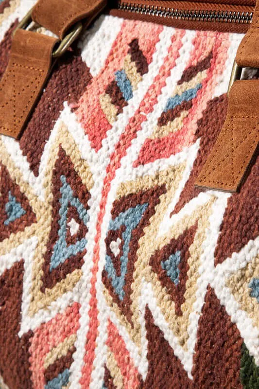 Gallatin Handwoven Western Pattern Boston Bag