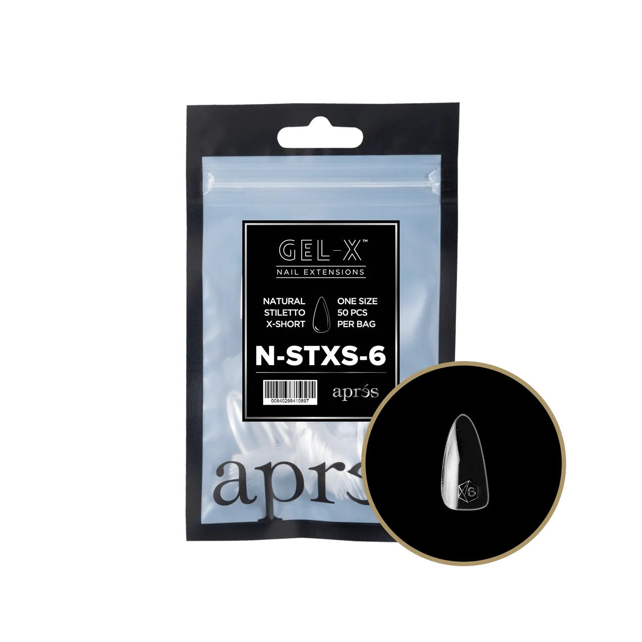 Gel-X Natural Stiletto Extra Short 2.0 Refill Bag