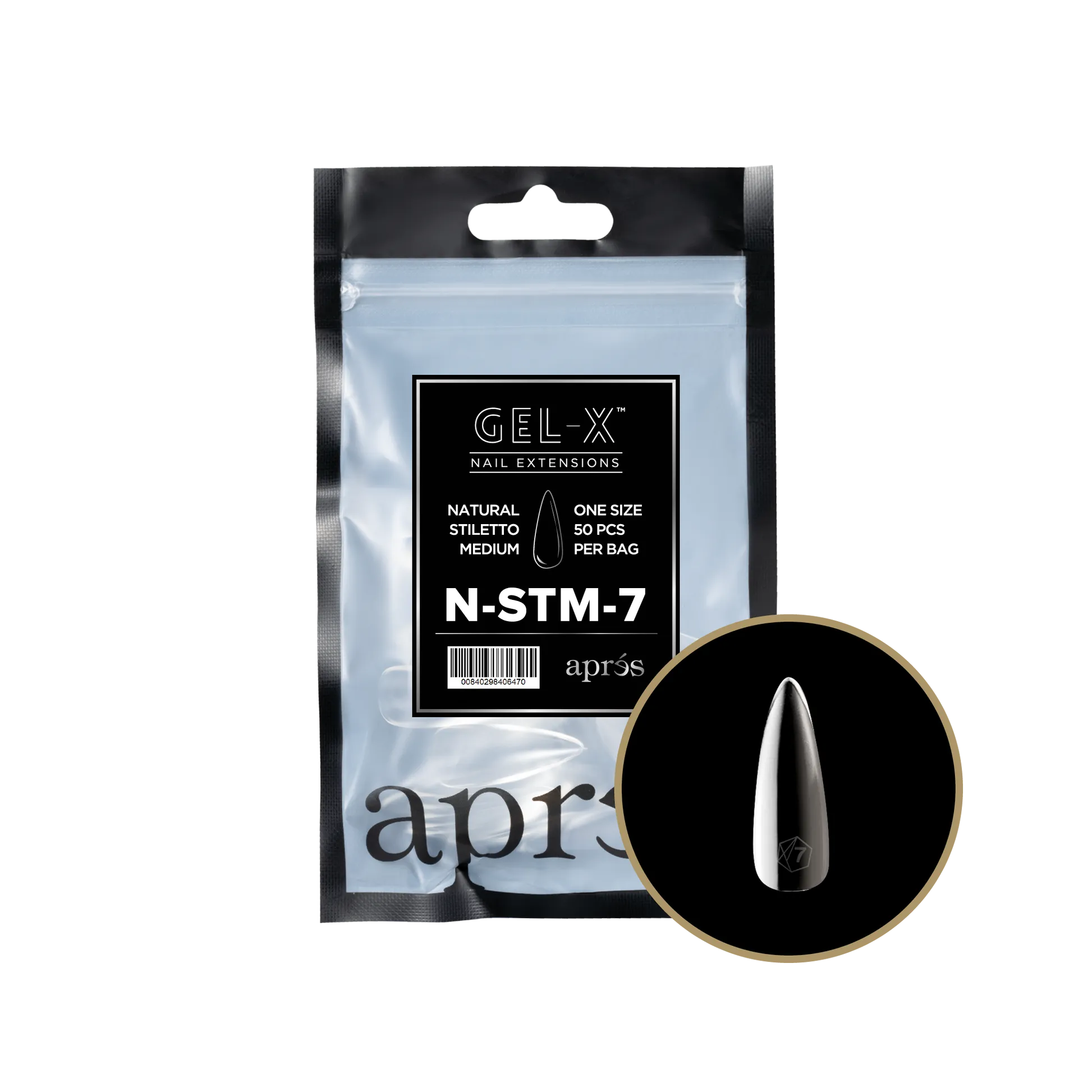 Gel-X Natural Stiletto Medium 2.0 Refill Bag