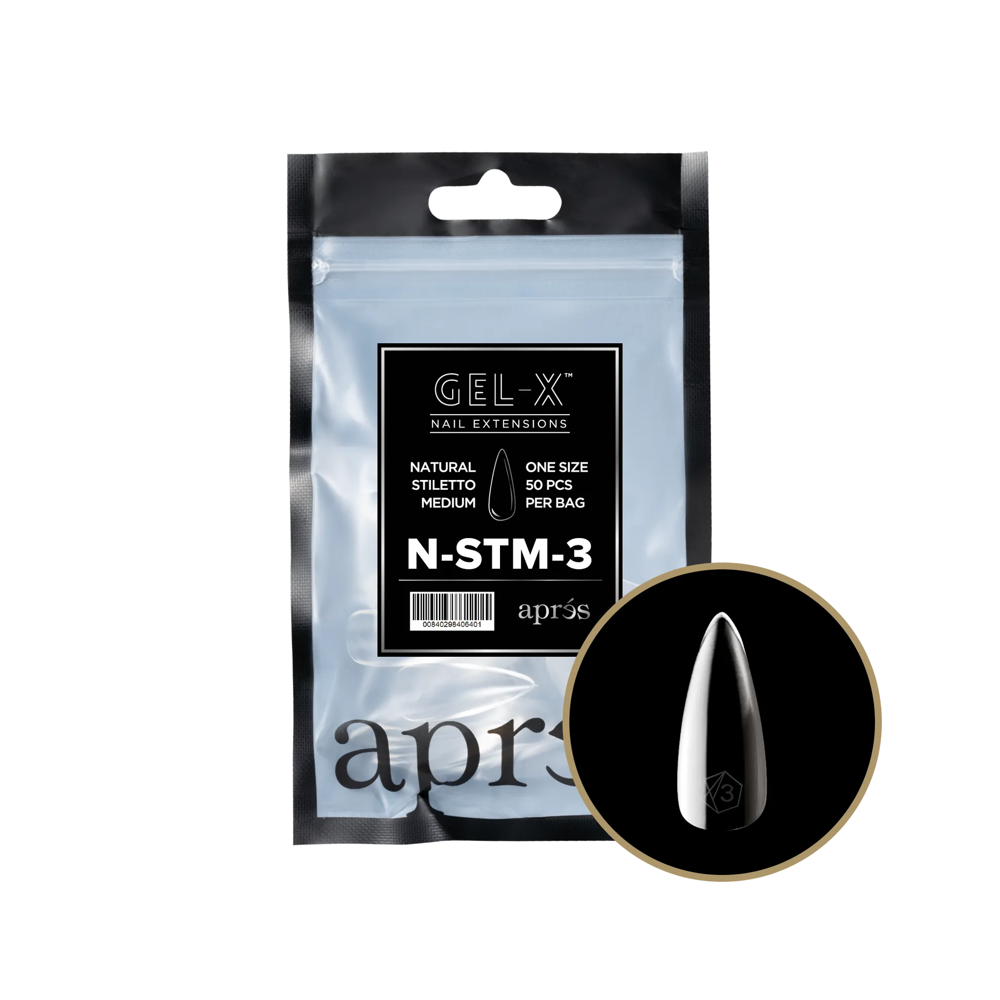 Gel-X Natural Stiletto Medium 2.0 Refill Bag