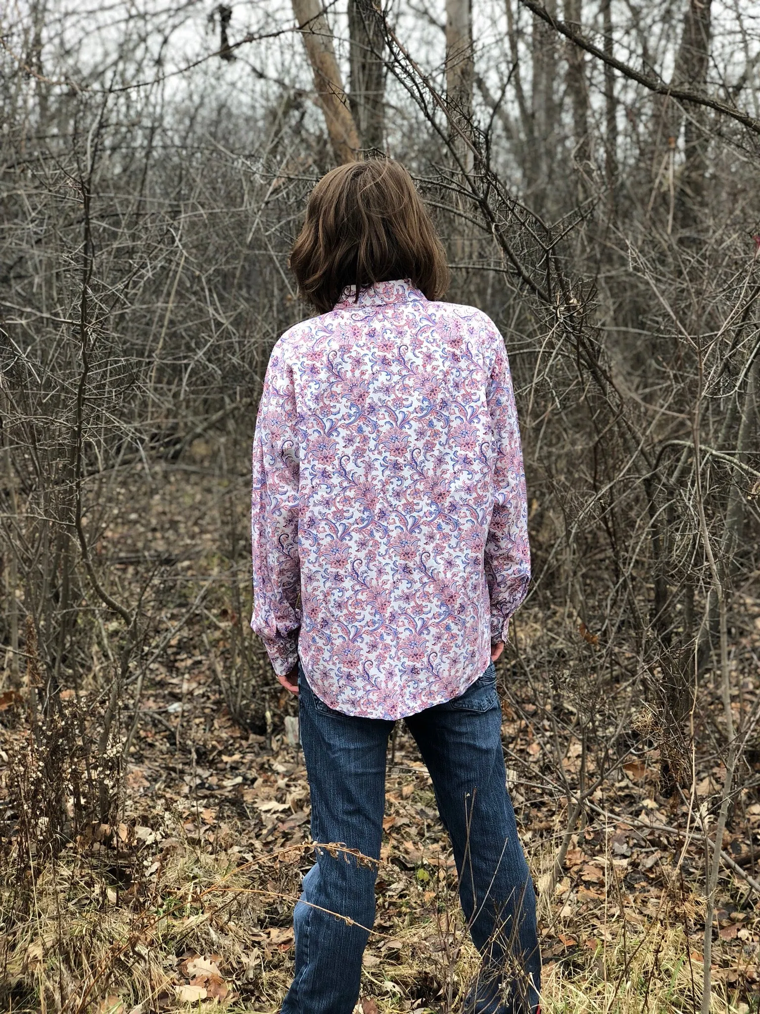 Giovanni Rosmini Floral Dress Shirt Size Large