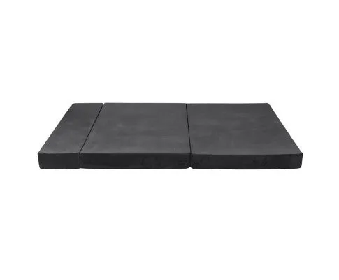 Giselle Bedding Double Size Folding Foam Mattress Portable Bed Mat Velvet Dark Grey