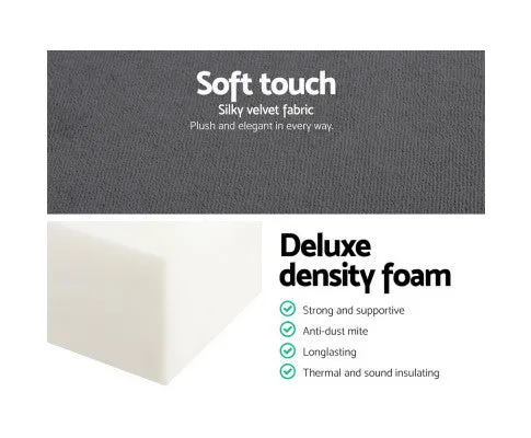 Giselle Bedding Double Size Folding Foam Mattress Portable Bed Mat Velvet Dark Grey