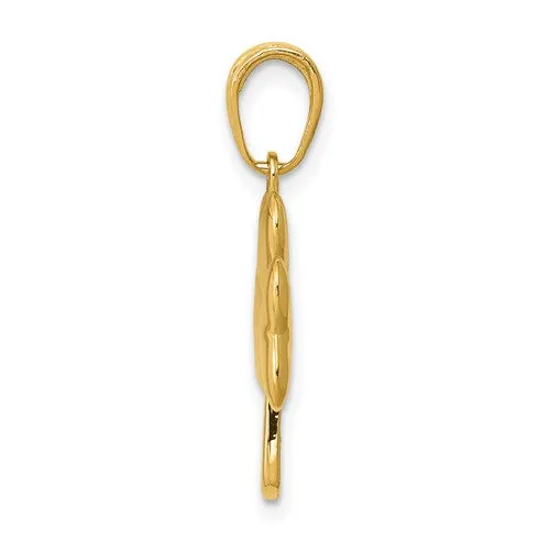 Glossy 3-Clover Shamrock Pendant (14K)