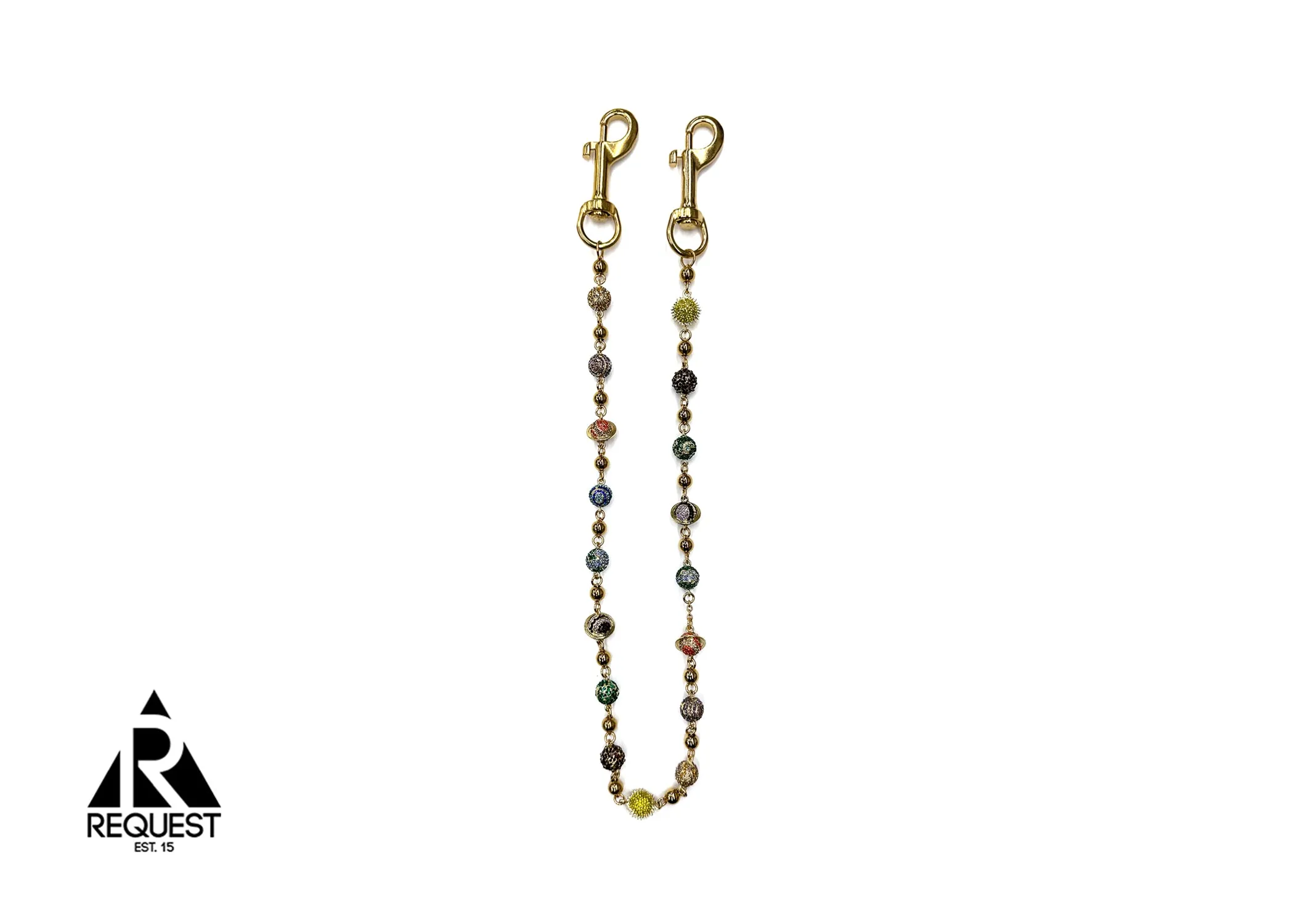 Gold Multicolor Solar System Wallet Chain