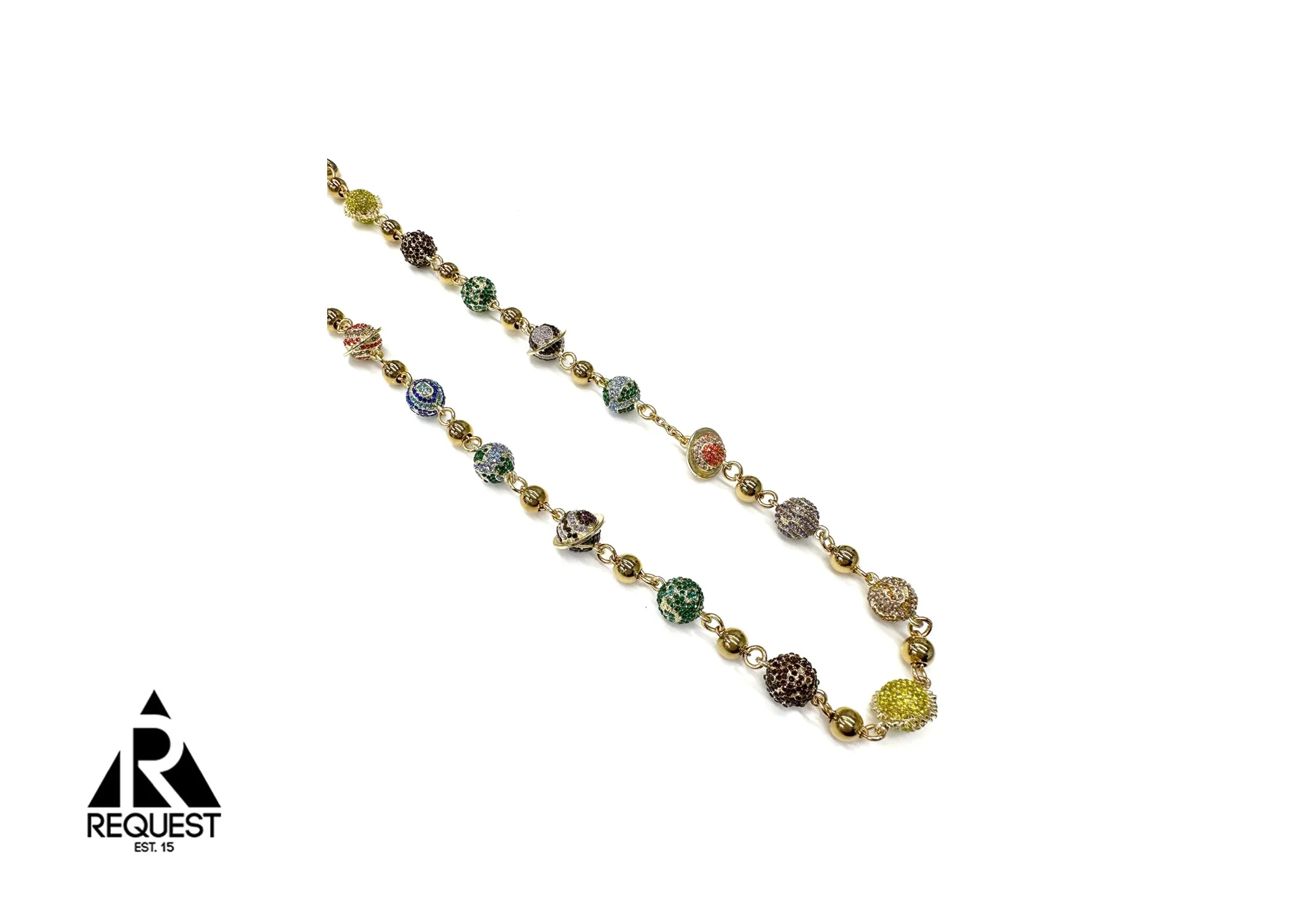 Gold Multicolor Solar System Wallet Chain