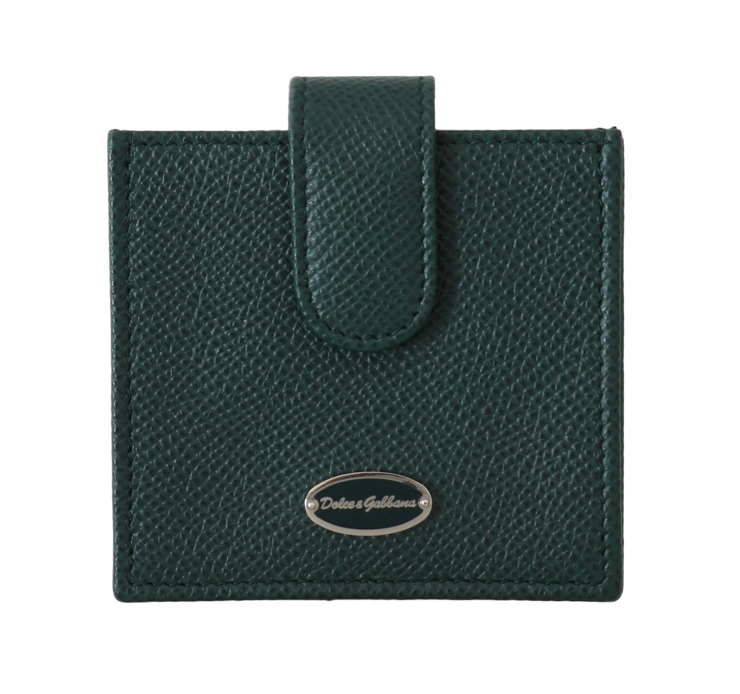 Green Dauphine Leather Condom Pocket Case Holder