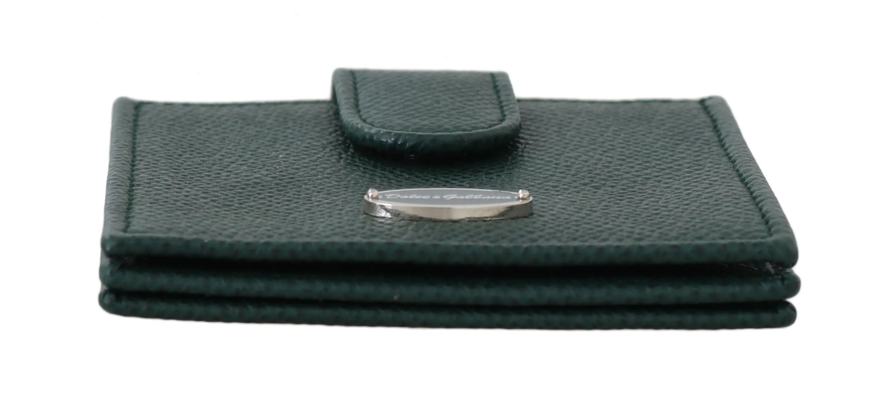Green Dauphine Leather Condom Pocket Case Holder