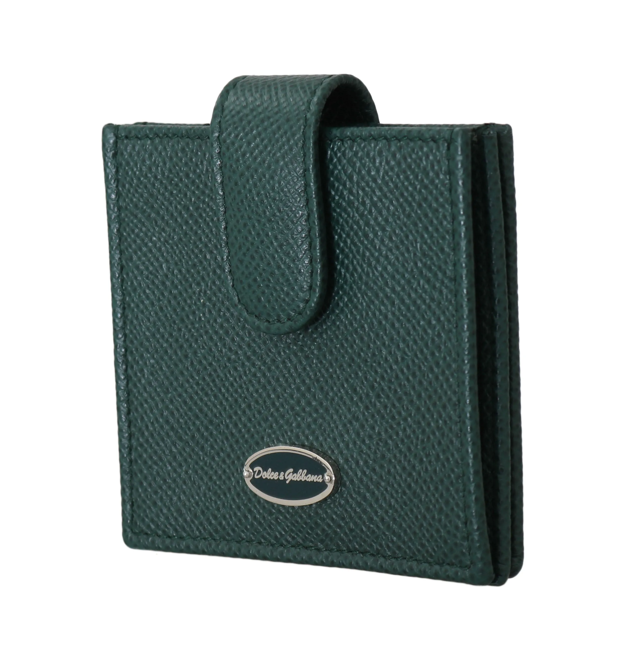 Green Dauphine Leather Condom Pocket Case Holder