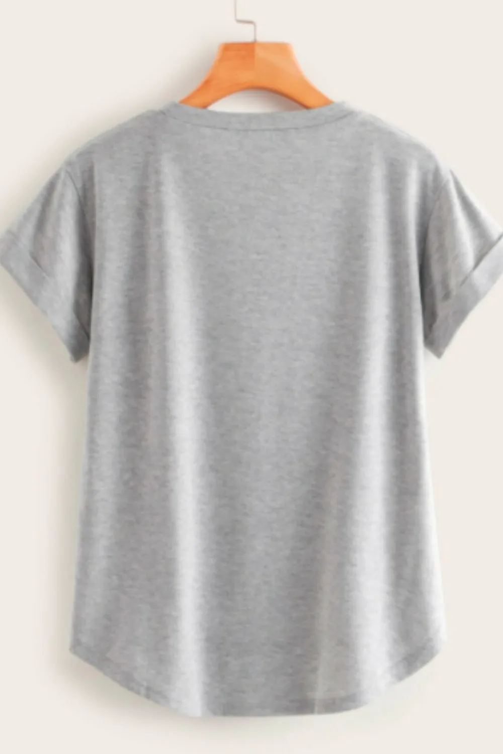 Grey Curved Hem Tee