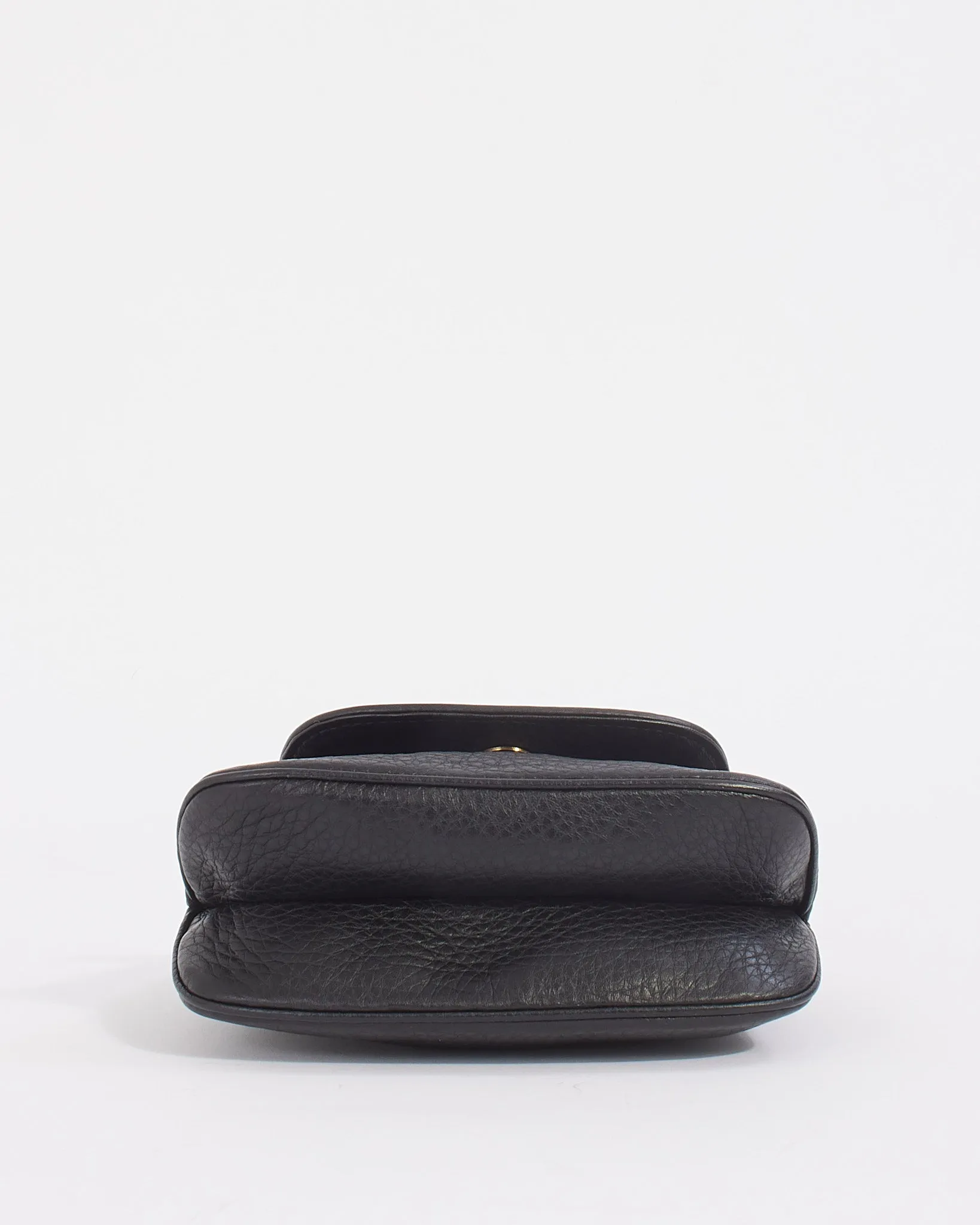 Gucci Black Pebbled Leather 1973 Small Crossbody Bag with Chain Strap