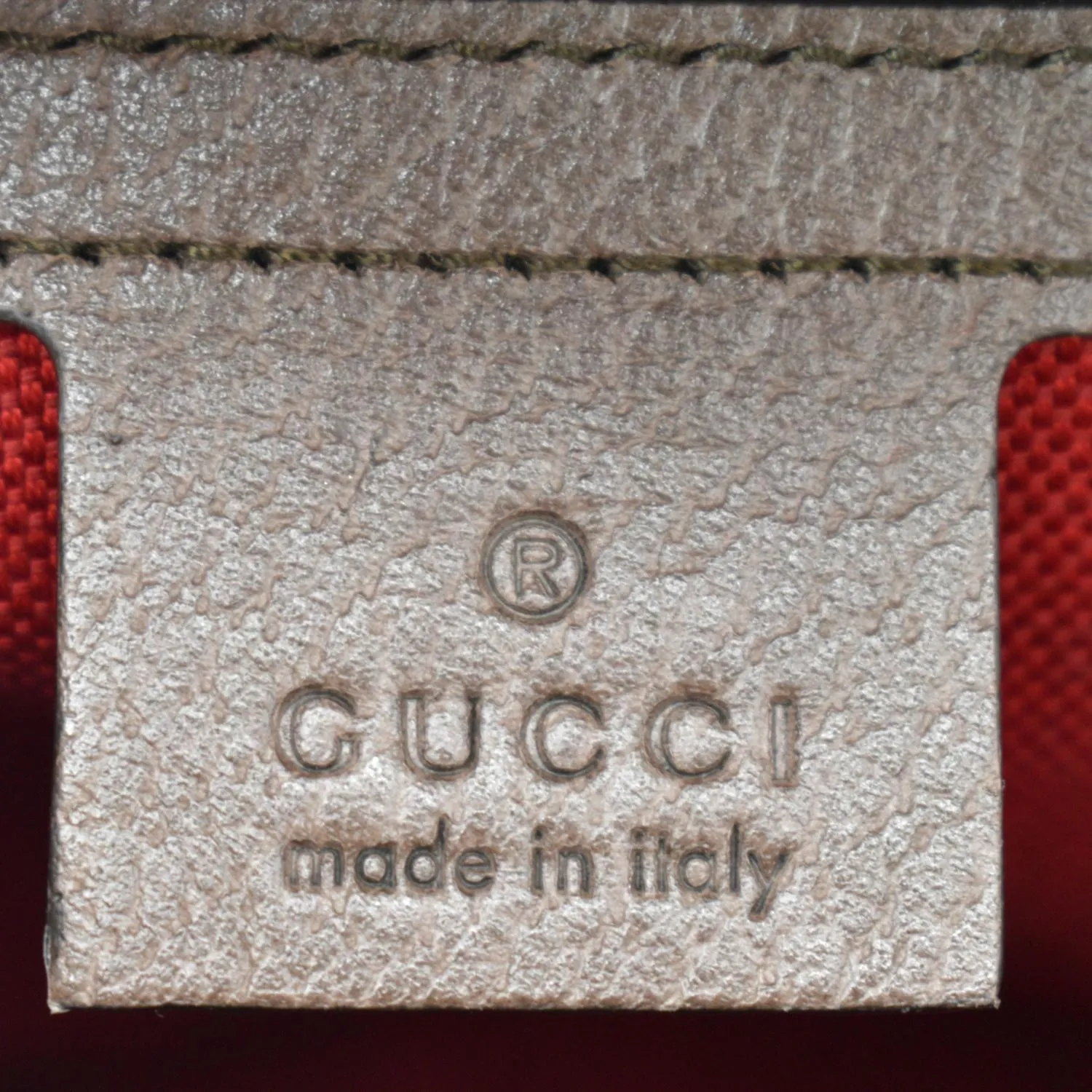 GUCCI Houndstooth Stripe Interlocking G Trunk Shoulder Bag Red 626363