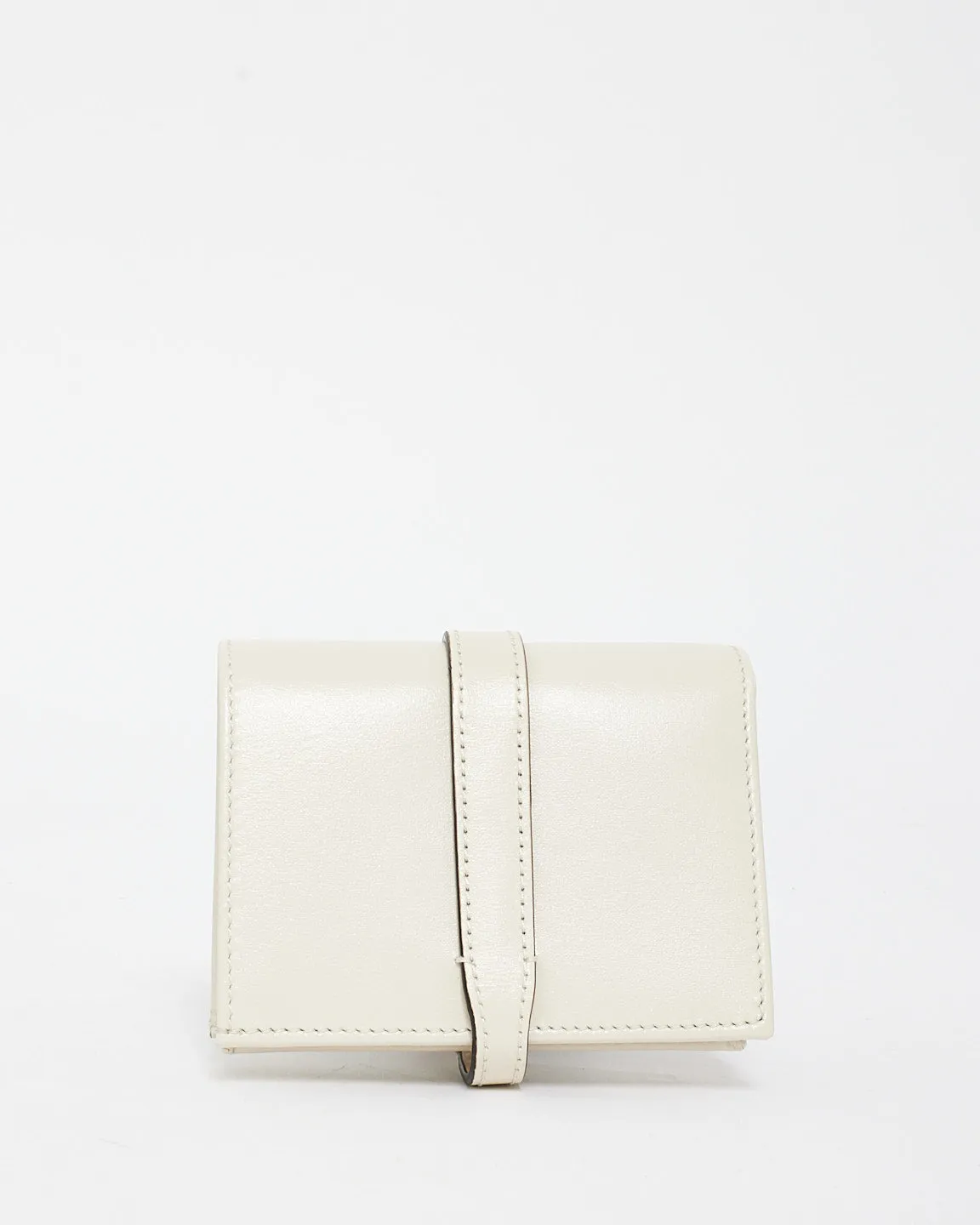 Gucci Off White Leather Jackie 1961 Compact Wallet