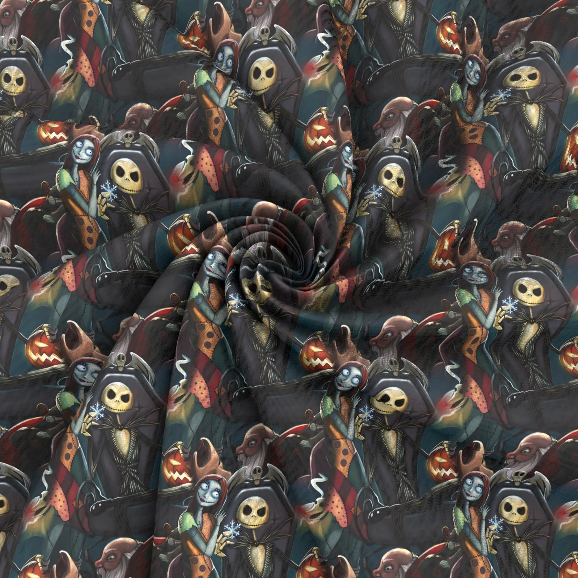 halloween pumpkin printed fabric