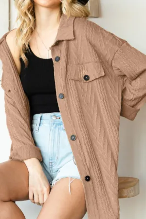 Hazel Blues® |  Button Up Drop Shoulder Jacket