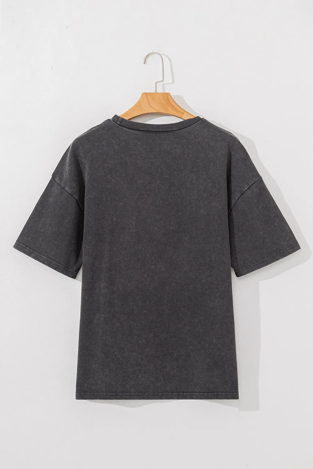Hazel Blues® |  Cheetah Mineral Wash Round Neck Half Sleeve T-Shirt