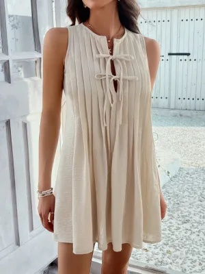 Hazel Blues® |  Devine Pleated Sleeveless Mini Dress