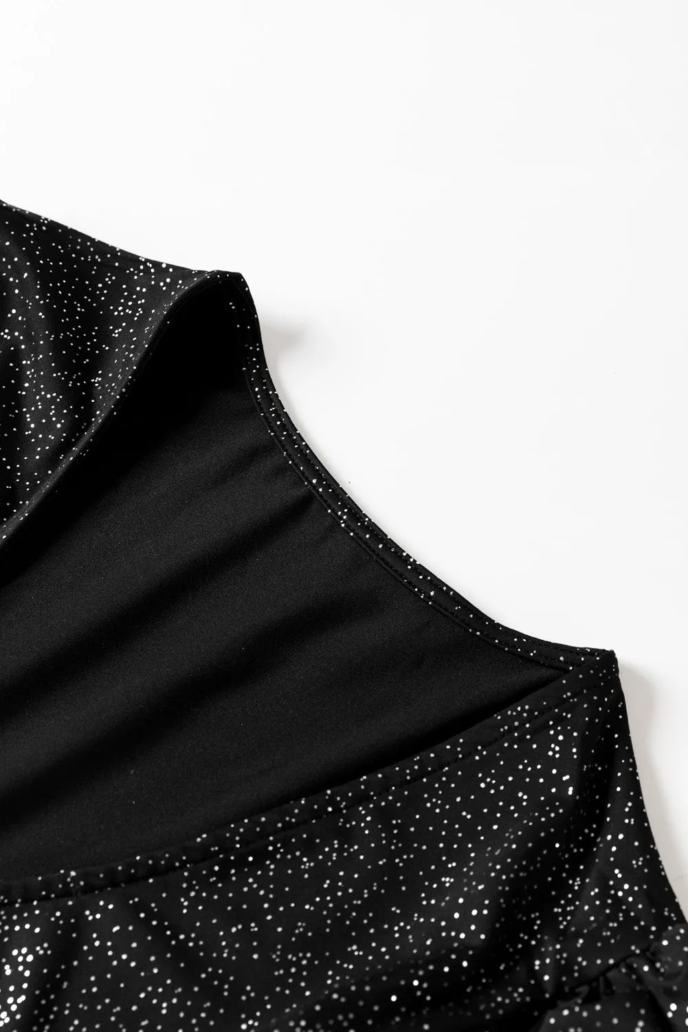 Hazel Blues® |  Glitter Surplice Long Sleeve Blouse
