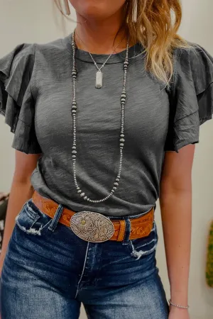 Hazel Blues® |  Round Neck Layered Short Sleeve Top