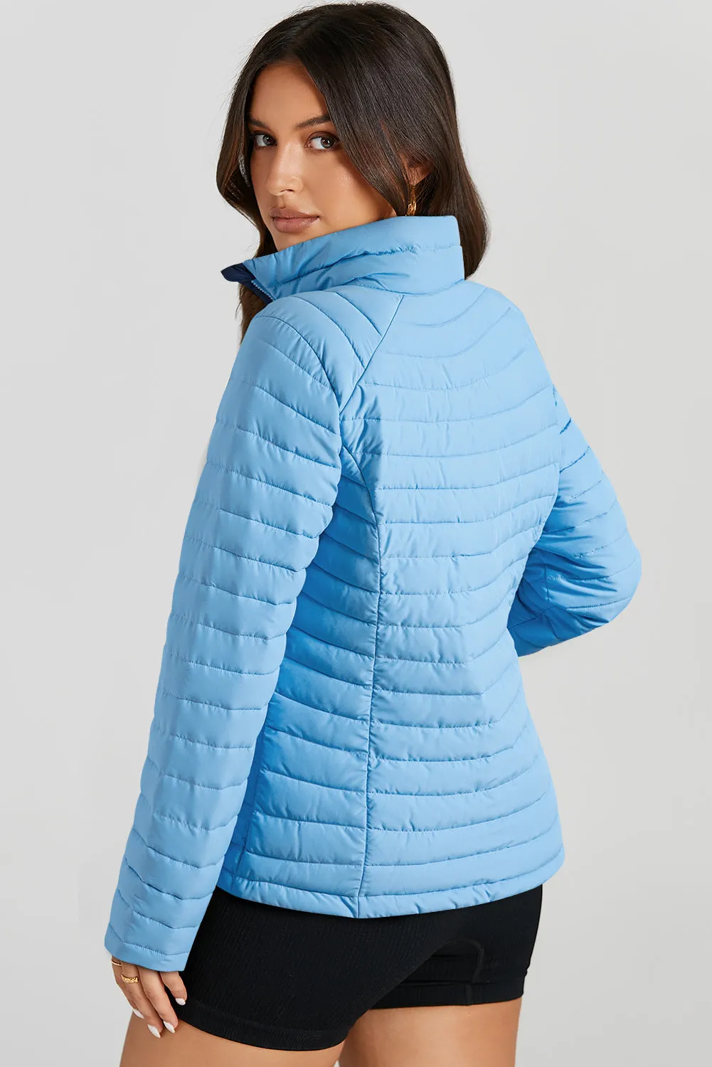 Hazel Blues® |  Turtleneck Zip Up Long Sleeve Jacket