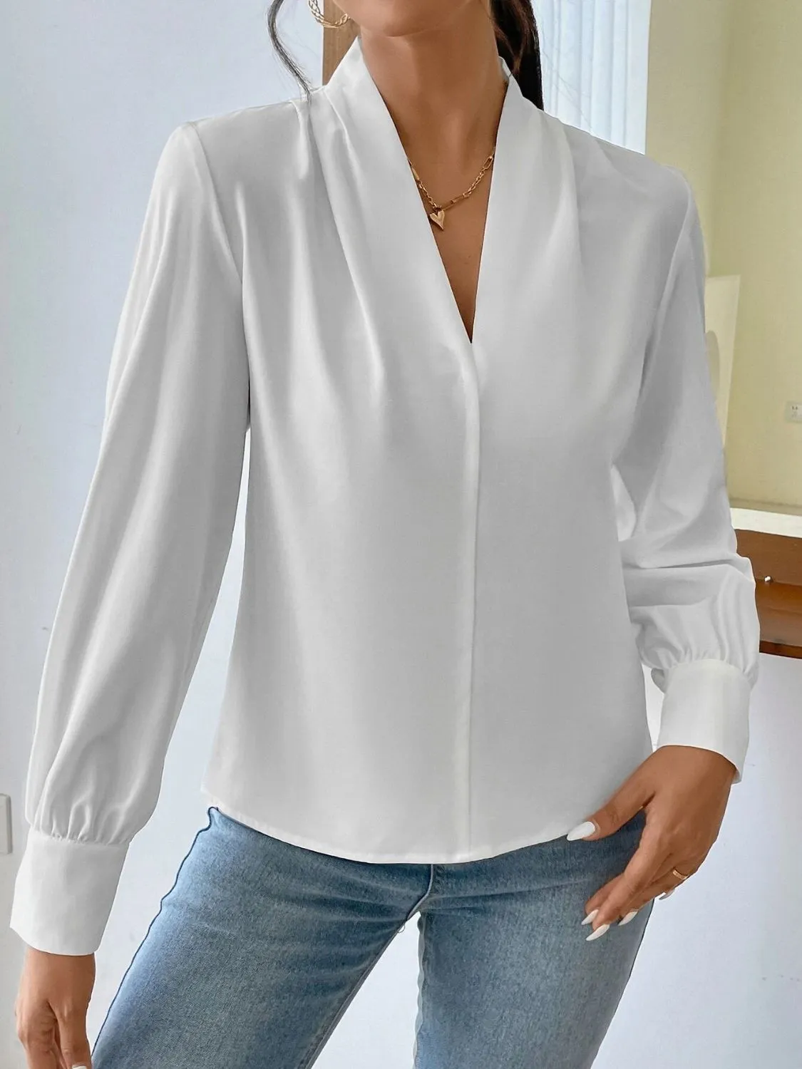 Hazel Blues® |  V Neck Long Sleeve Top