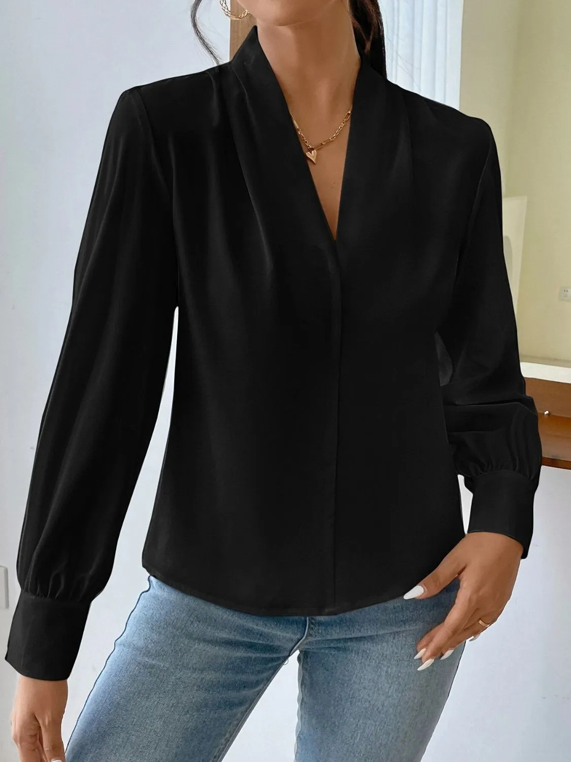 Hazel Blues® |  V Neck Long Sleeve Top