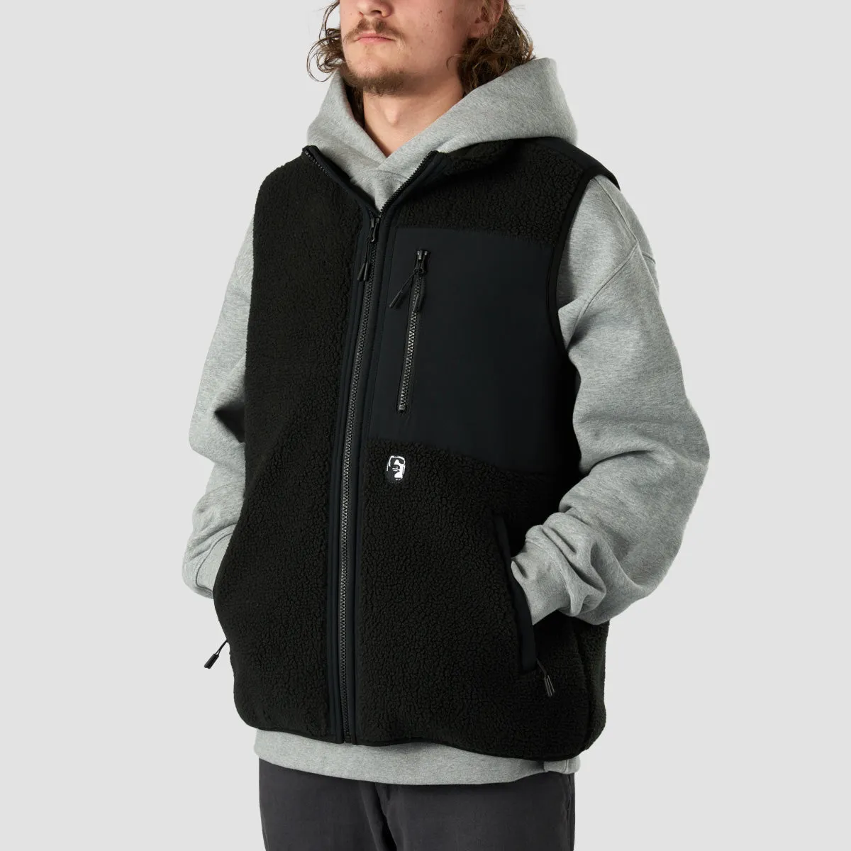 Heathen Coma Fleece Vest Jacket Black