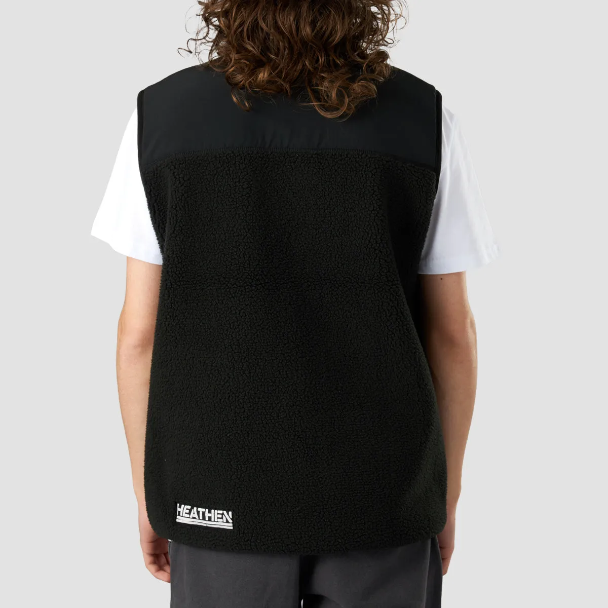 Heathen Coma Fleece Vest Jacket Black